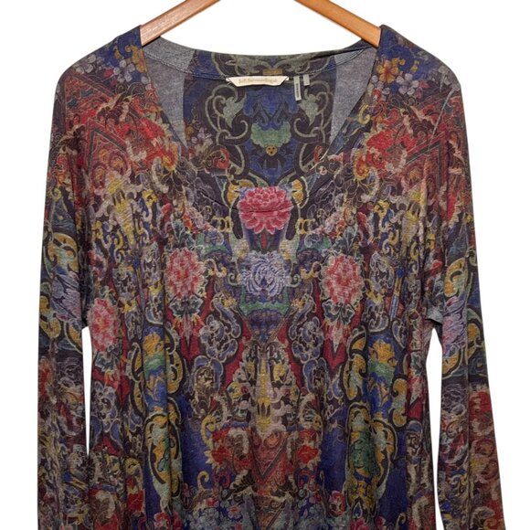 Soft Surroundings Boho Granola Cottage Indie Shark Tooth Whimsigoth Tunic Large - Picture 2 of 12